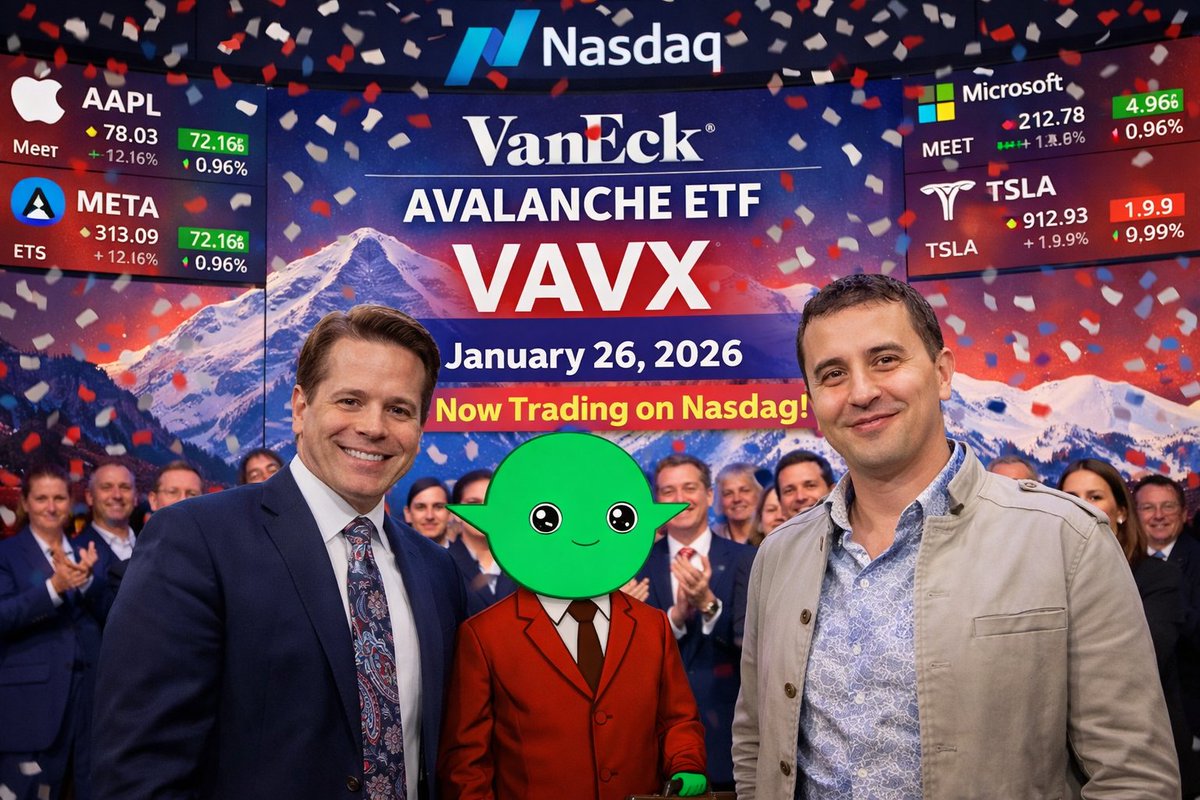 BenBirTrolum's tweet photo. Historic Moment: The VanEck Avalanche ETF (VAVX) Was Listed on Nasdaq on January 26, 2026, and Has NOW OFFICIALLY STARTED TRADING!

VanEck’s Avalanche ETF (VAVX) marks Avalanche’s entry into the traditional finance arena. This is not just a listing; it opens a new gateway for institutions, funds, and traditional investors to gain direct exposure to Avalanche. The idea of Web3 infrastructure finding its place on Wall Street has been discussed for a long time, and today that bridge became a reality.