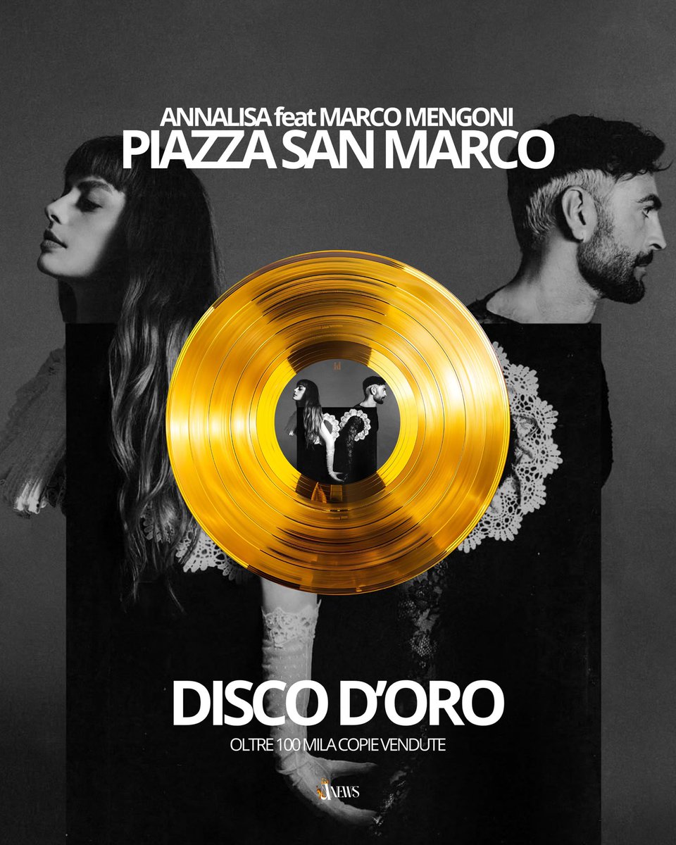 AnnalisaNews's tweet image. ‘E la tua mano è ancora nella mia … ‘ 💫

‘PIAZZA SAN MARCO’ è certificata DISCO D’ORO per le oltre 100 mila copie vendute.

@naliannalisa @mengonimarcoofficial 
#Annalisa #MarcoMengoni
