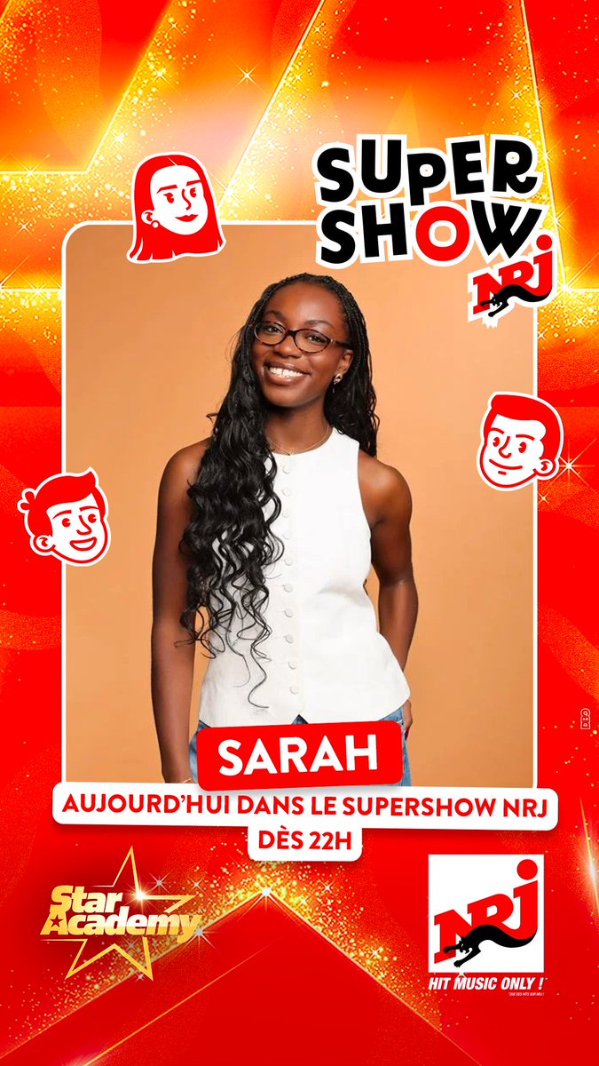 Sarah est l'invitée du SuperShow NRJ ce soir ⭐
Écoutez NRJ où que vous soyez avec l'APP NRJ 📲
nrj.go.link/anMQ3