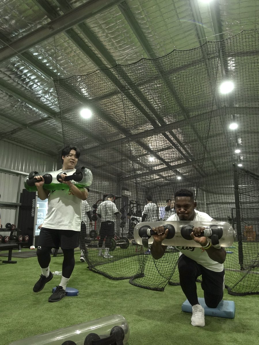 오늘의 멜버른 에피소드
🏋️‍♀️ 웨이트 파트너 이야기

❶ 이도윤 “웨이트 같이할까?”
지나가던 문현빈 “좋아요”

❷ 노시환의 웨이트 파트너=4년째 채은성

❸ 강백호의 웨이트 파트너=페라자

강백호 왈 “저 페라자랑 파트너해요? 왜요? 저랑 나이 비슷해서요?”
→ 코치의 각별한 지도가 필요한 신입생