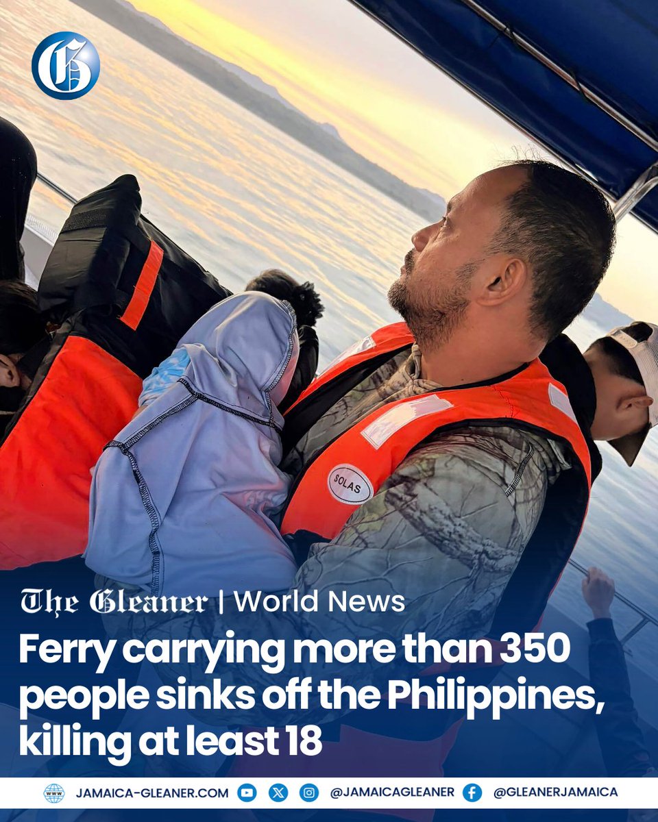 A ferry with more than 350 people on board sank early Monday near an island in the southern Philippines, killing at least 18 people, officials said. Rescuers saved hundreds more.

Read more: jamaica-gleaner.com/article/world-…