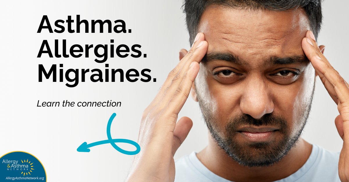 AllergyAsthmaHQ's tweet photo. Did you know there's a link between asthma, allergies, and migraines? 🧠

Migraines, affecting a billion people worldwide, share a unique connection with asthma and allergies. Let's explore:
👉Migraine may increase the likelihood of asthma by 54%.
👉Asthma may increase the occurrence of migraines by 45%.
👉37% of people with allergies experience migraine attacks, compared to only 5% without allergies.

Discover more about this connection: https://t.co/zvNrsIcK9w
And don't forget, if you're navigating migraines, asthma and allergies, consulting with a healthcare professional can provide valuable insights.