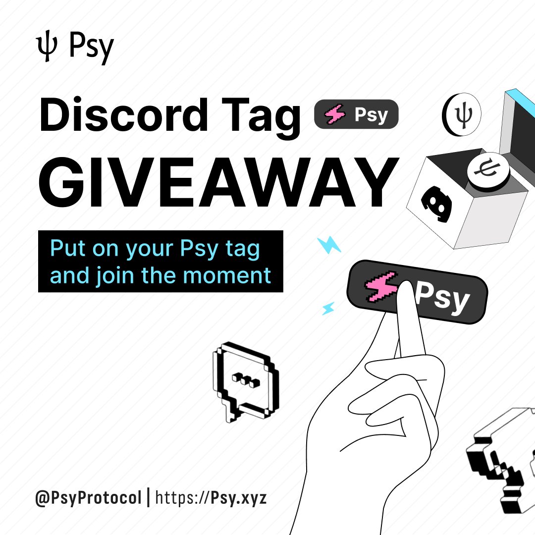 Psy Discord Server Tag Giveaway 🚀

We’re rewarding #Psychonauts who represent Psy in our Discord!

Rewards
• Total prize pool: 100 USDT
• 10 winners, 10 USDT each

How to enter 👇

1) You must have the Psy Cadet role in our Discord
(New members: please complete the Web Captcha