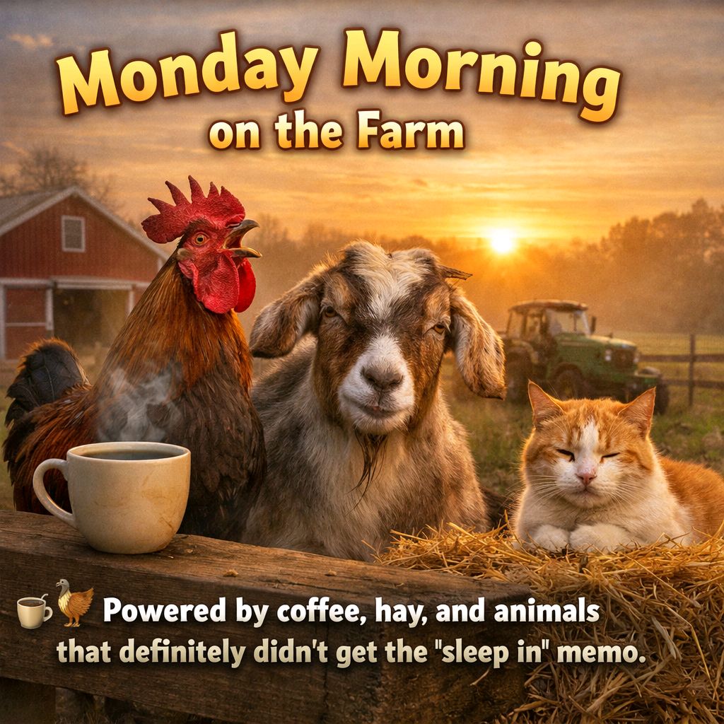 darlindelaneys's tweet photo. 🌅 Monday
Good morning! ☀️ A fresh week means fresh chances, fresh coffee, and fresh joy.
Take today one step at a time—you’ve got this! 💪✨
What’s one thing you’re grateful for this morning?
☕🌻🐓
#GoodMorning #MondayMotivation #FarmLife #GratefulHeart #RiseAndShine https://t.co/FDoz847LtM