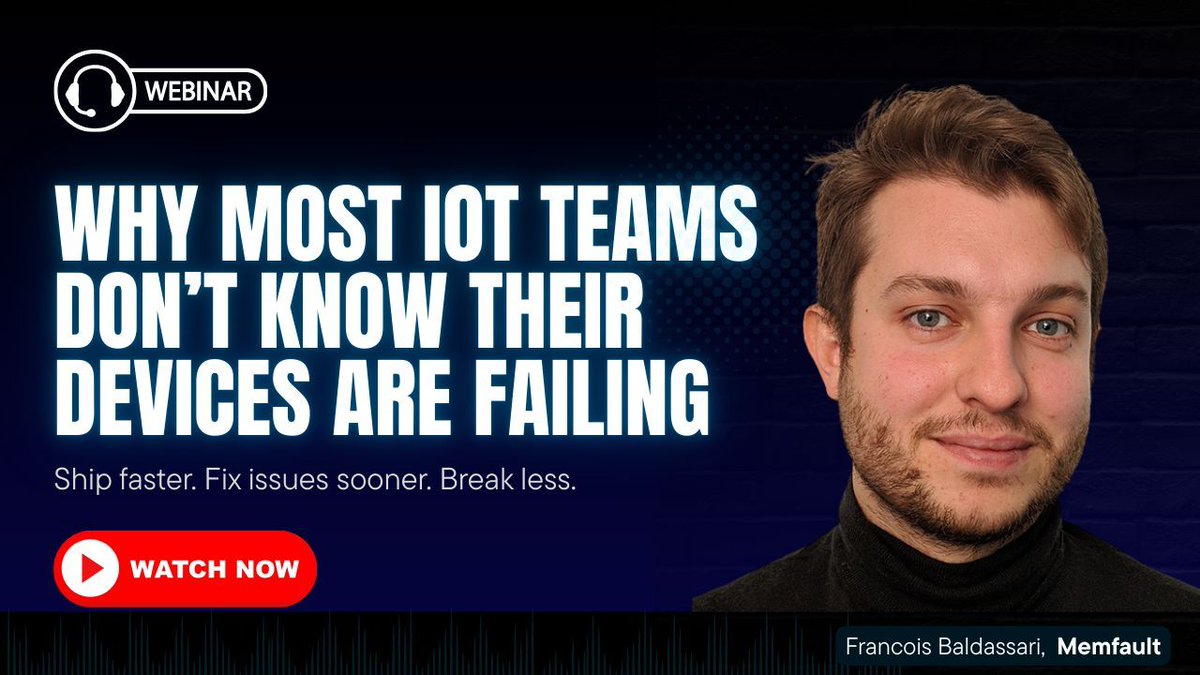 IoTNow_'s tweet image. ON-DEMAND WEBINAR: Why observability is becoming essential for modern connected devices. 

Watch now! bit.ly/4sCUOUu 

#IoT #EdgeComputing #TechWebinar 

@Memfault @georgemalim