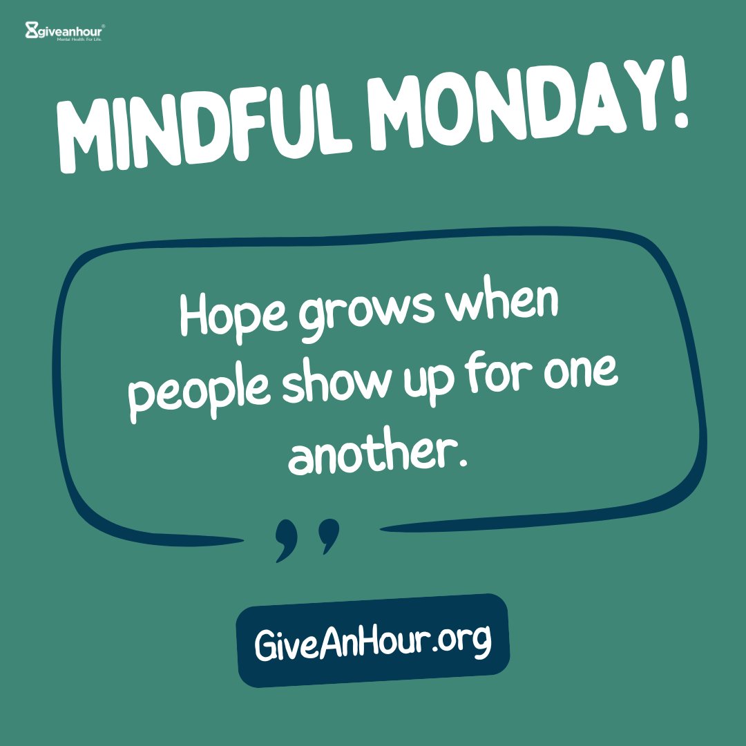 giveanhour's tweet image. Connection is powerful.
It’s what turns isolation into belonging — and struggle into shared strength.

This week, let’s keep building hope together through listening, support, and community.

Join us at GiveanHour.org

#MotivationalMonday #20YearsOfHope #TogetherWeHeal