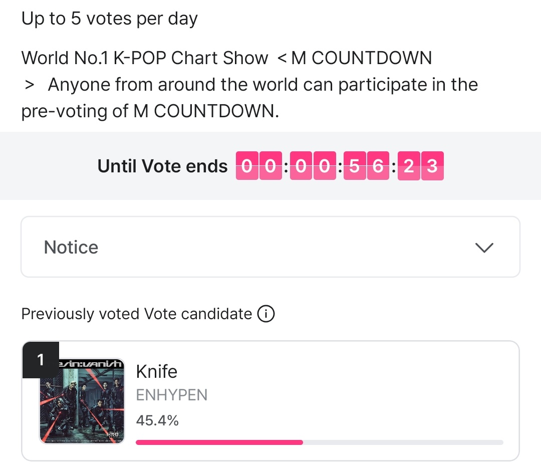 enhapopbase's tweet image. M COUNTDOWN PRE-VOTE, 50 MINUTES LEFT! 🚨📢
ENGENEs go to drop your votes NOW!

🔗:mnetplus.onelink.me/TRa8/xohkwx0b?…