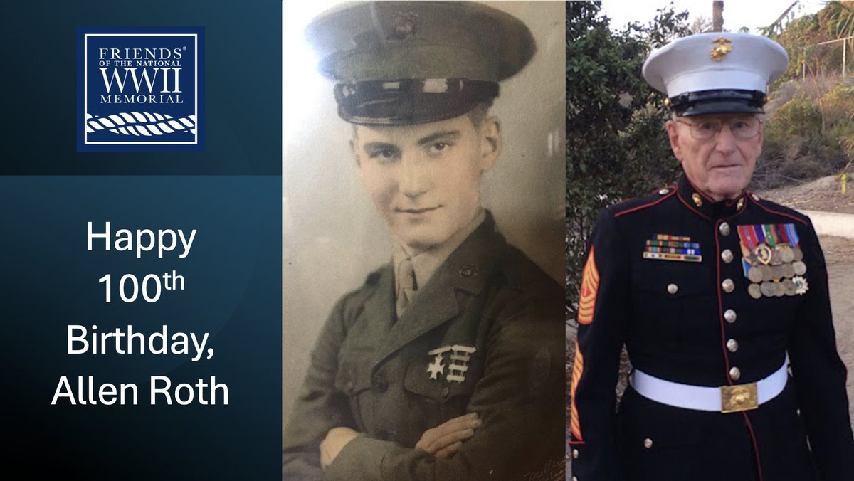 Happy 100th Birthday to the living legend MGySgt Allen Roth, USMC (Ret.), who completed 38 years of faithful service across WWII, Korea, and Vietnam.

We stand on the shoulders of giants! 🫡

Semper Fi, MGySgt. 🦅🌎⚓️