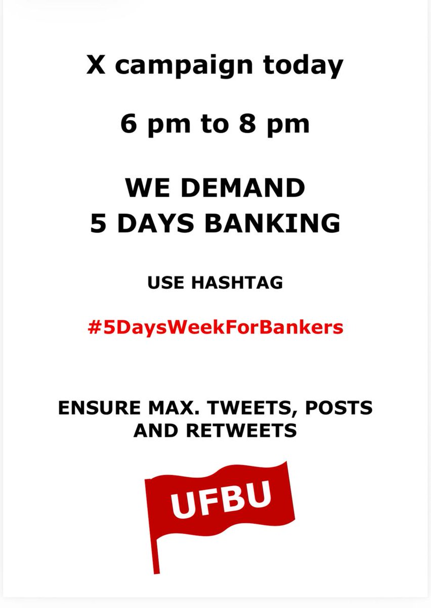 SBanavathu's tweet photo. #5DaysWeekForBankers https://t.co/ToinWWq2Lt