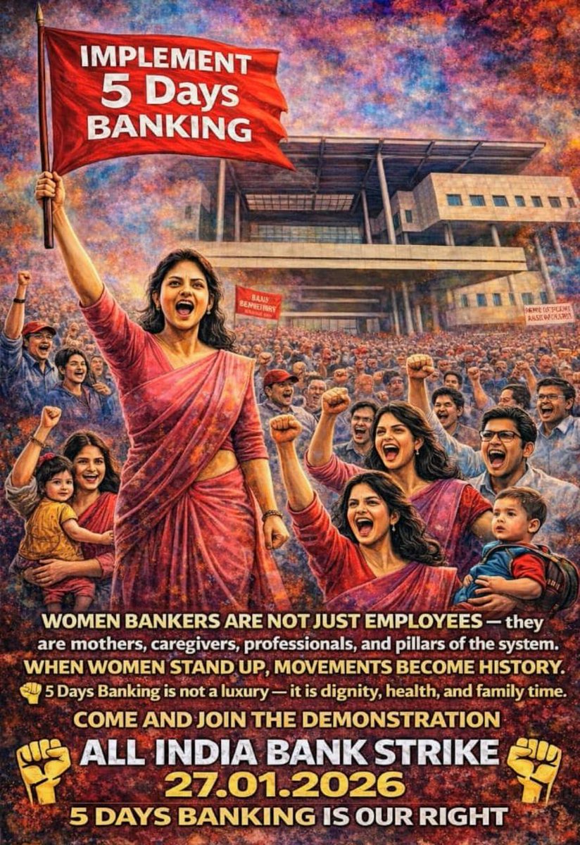 5 days banking is our right 
#5DaysWeekForBankers