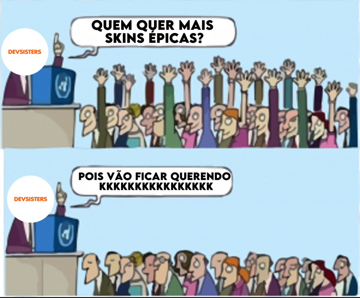 crkcharts's tweet image. o jogo recebendo 300 skins lendárias e 0-2 épicas por atualização