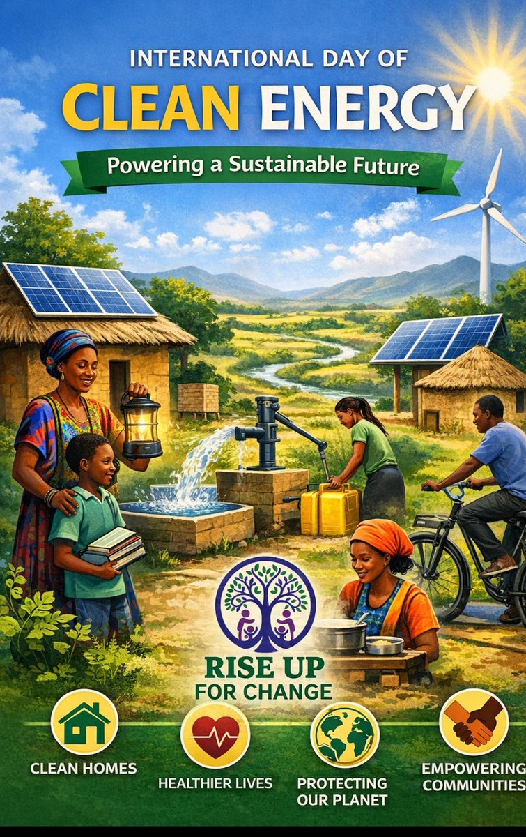 UpCbo74691's tweet photo. International Day of Clean Energy

Clean energy = safer homes, healthier families &amp; climate resilience for communities like West Pokot.
At Rise Up for Change, we believe clean energy is about justice and a sustainable future.
 Support, partner or amplify community-led solutions. https://t.co/gbRuTn0Uwr