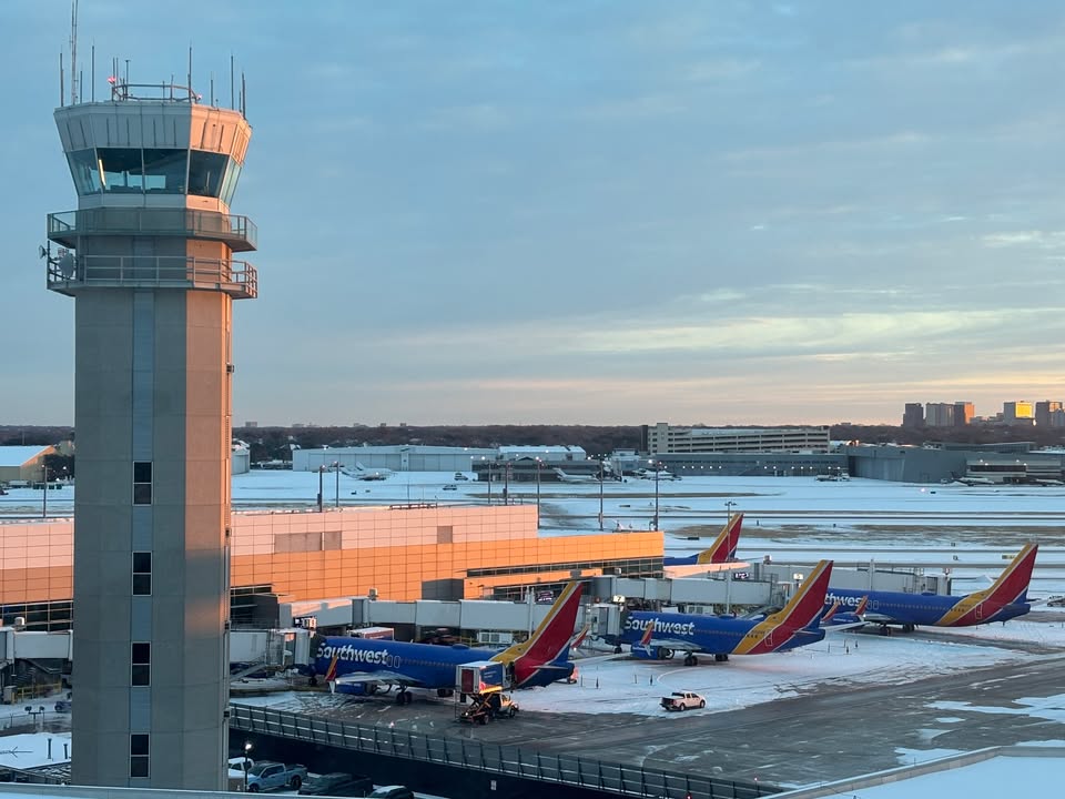 Here's a look at DAL this morning! 🥶 We are OPEN. If you need to travel, please take it slow on the roads, arrive at least two hours early, and check your flight status with your airline before you head out. 

Monitor ground stops issued by the FAA: bit.ly/3XQN3ug