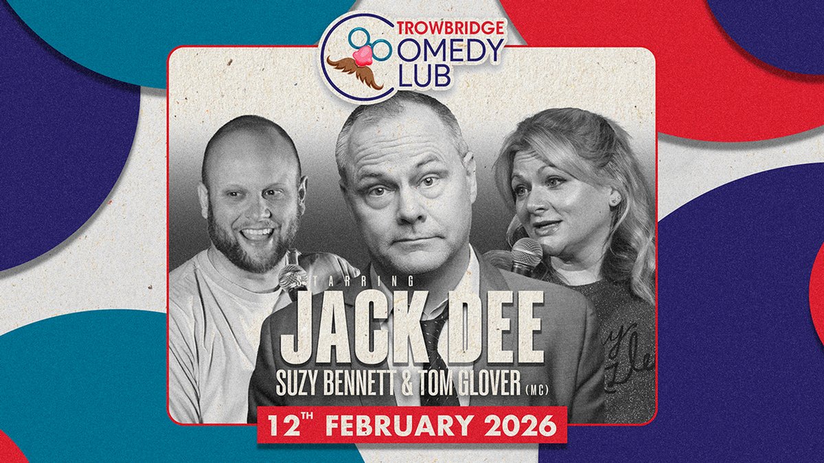 TrowbridgeCivic's tweet image. This February! 😂🎤 

Trowbridge Comedy Club with Jack Dee, Zoe Lyons, Suzy Bennett &amp;amp; MC Tom Glover.

12 Feb 2026 | £32

👉Tickets: tinyurl.com/mtjhu8tf

⚠️ Tickets are selling fast! Limited availability

#TrowbridgeComedy #JackDee #LiveComedy
