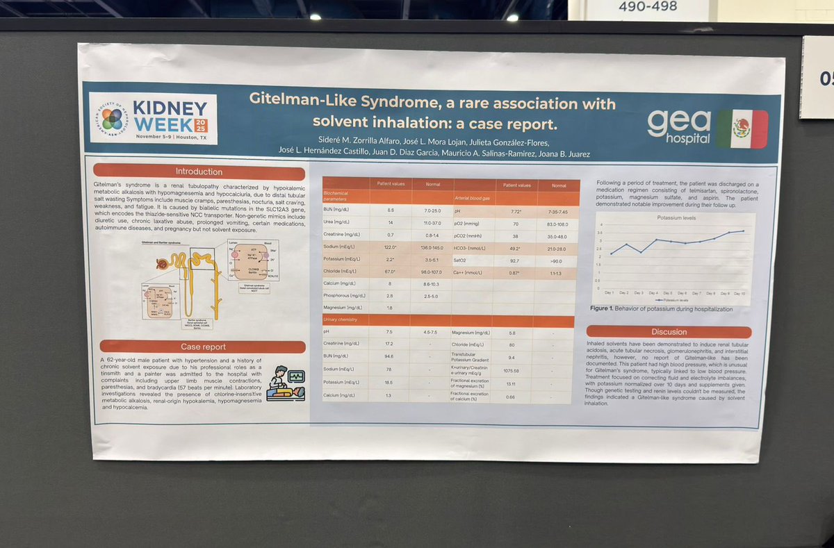 Last year, NefroGea presented three projects at the American Society of Nephrology Congress.
Congratulations to our internal medicine fellows! #ASN #KidneyWeek
<a href="/untal_lucho/">J.Luis Mora 🦉</a> 
<a href="/siderezorrilla/">Sideré Zorrilla</a>