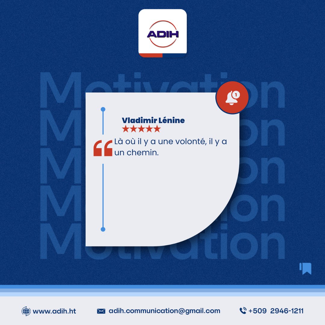 ADIHNews's tweet photo. Bon lundi et bonne semaine!
.
.
#MondayMotivation #QuoteOfTheDay #VladimirLénine #Haïti #ADIH https://t.co/qi0HkFqMXA