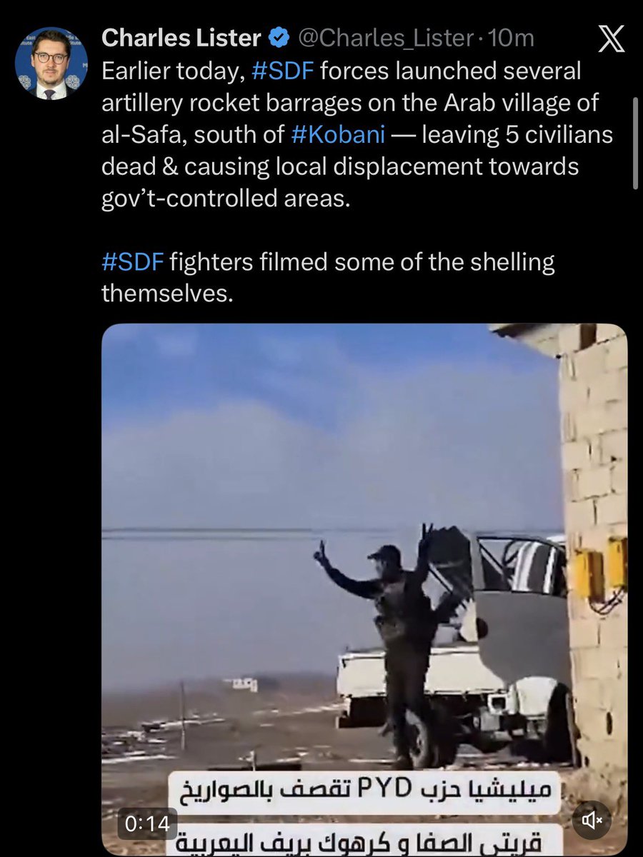 ScharoMaroof's tweet image. To highlight how clueless the *Experts on Syria* are: 

Al Safa is not in the countryside of Kobane, it’s in the countryside of Qamishlo. 

The 5 dead civilians were Kurds, killed by the Syrian Government in the countryside of Kobane (video 1)