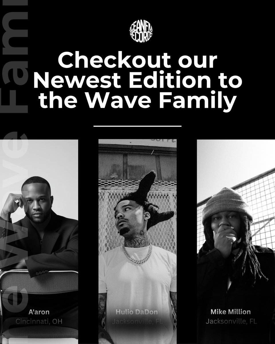 oceanfiverecord's tweet photo. OceanFive Records added 3 new Emerging Independent Artists to the label. Here's the link to stay updated: https://t.co/vwNnNTgjaj https://t.co/2zikQBtPM8