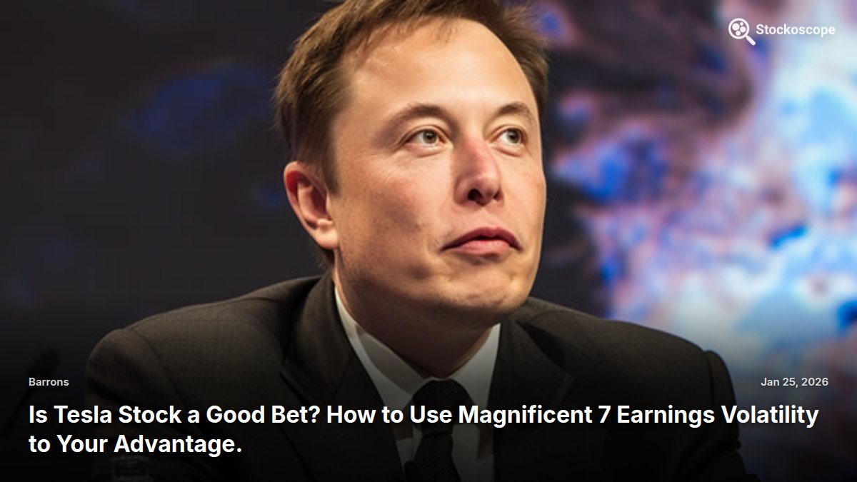 TSLA: Is Tesla Stock a Good Bet? How to Use Magnificent 7 Earnings Volatility to Your Advantage.

barrons.com/articles/tesla…

More $TSLA headlines: stockoscope.com/stock/tsla/new…