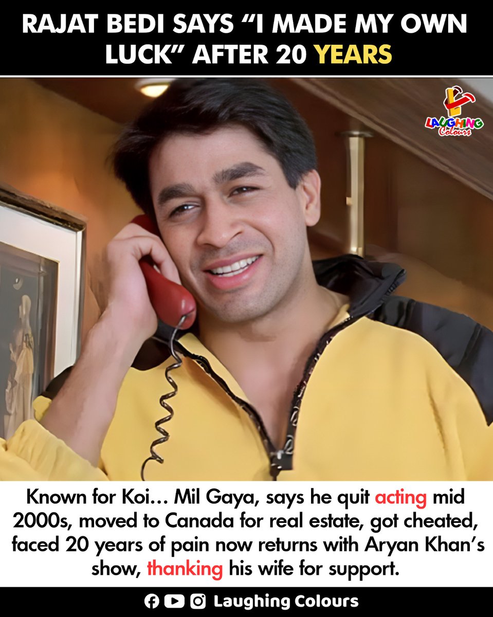 LaughingColours's tweet image. Rajat Bedi’s comeback story 🌟

#RajatBedi #BollywoodNews #ComebackStory #CelebrityLife #Inspiration #fblifestyle