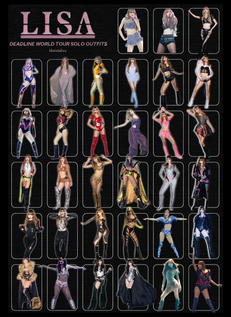 Lisa served 33 fully custom made outfits for her solo stages across the 33 concerts of the Deadline tour