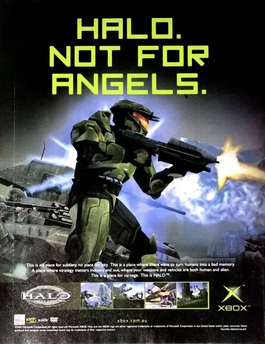 Kidskull51's tweet image. Halo CE marketing was a whole vibe.