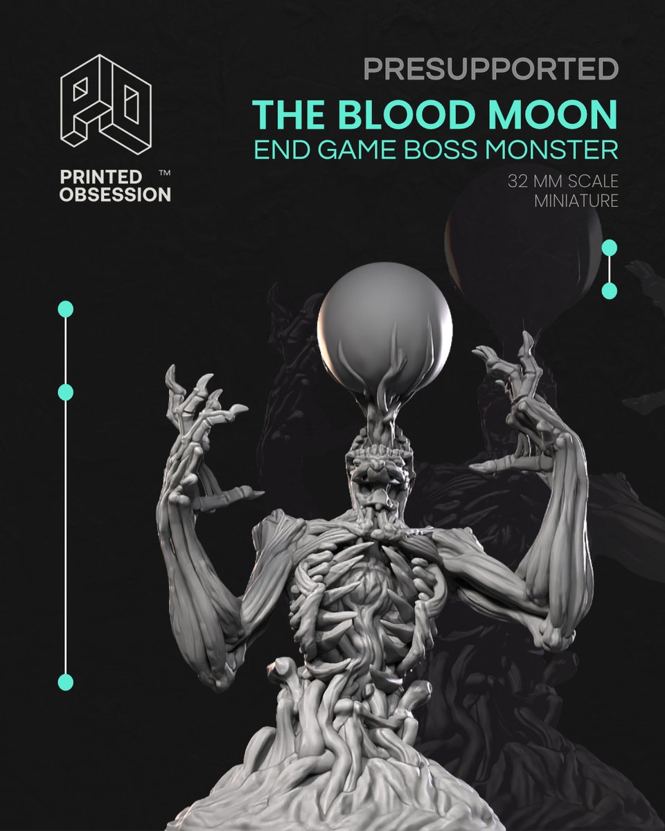 printedobsessio's tweet photo. The Blood Moon, end-game boss monster, is sculpted to embody ancient power and final-battle dread. Twisted sinew, grasping hands, and a looming celestial crown give it a commanding presence worthy of legends.

https://t.co/7yBTZeMTww

#PrintedObsession #BloodMoon #EndGameBoss https://t.co/Awl8jw0cYz