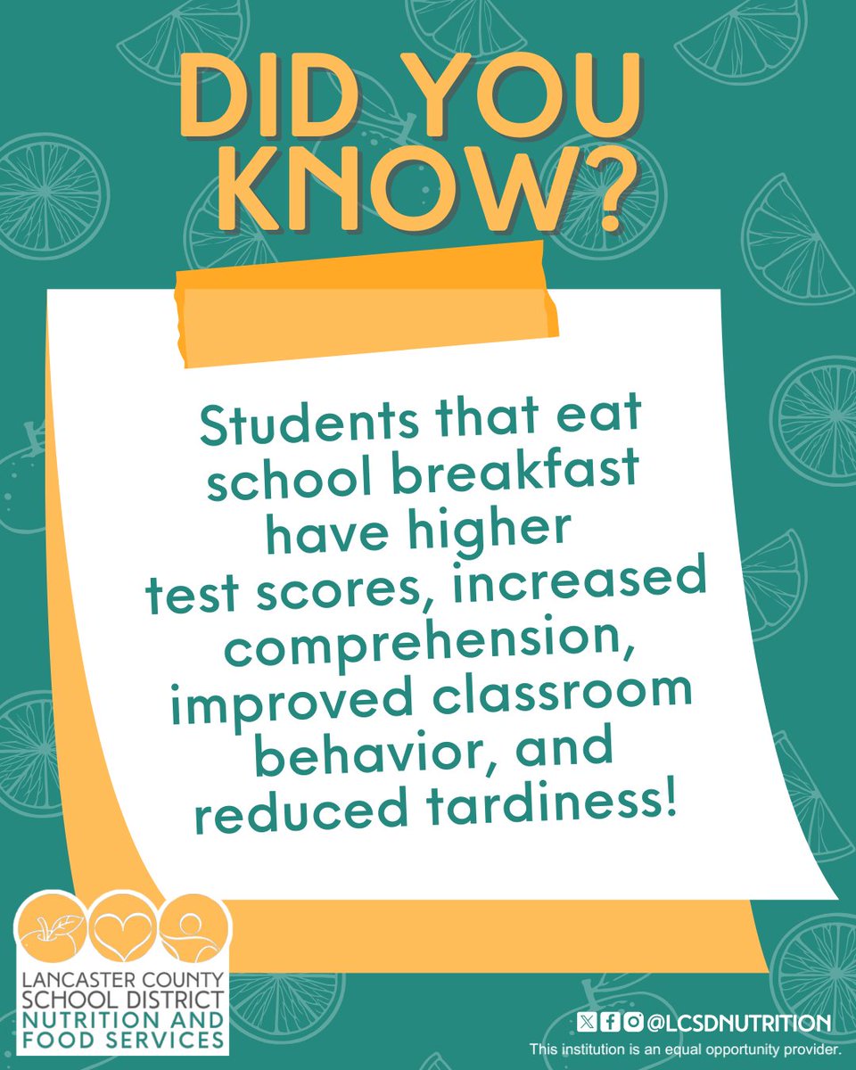 Nourish your body, fuel your success! Don't forget breakfast today. 😄

<a href="/LancasterCSD_SC/">Lancaster County School District</a> #LancasterSC #LancasterSouthCarolina #Lancaster #SCschools #LancasterCounty