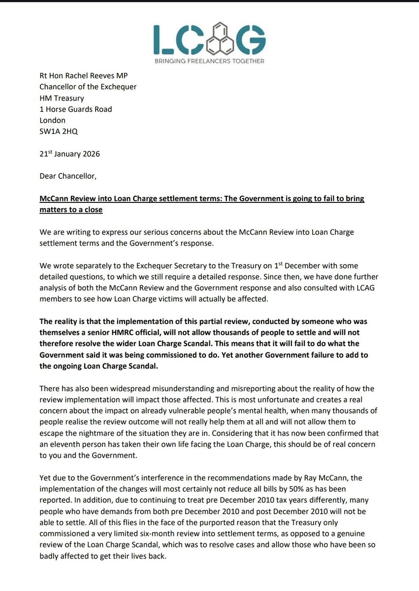Loan Charge Action Group [LCAG] tweet media