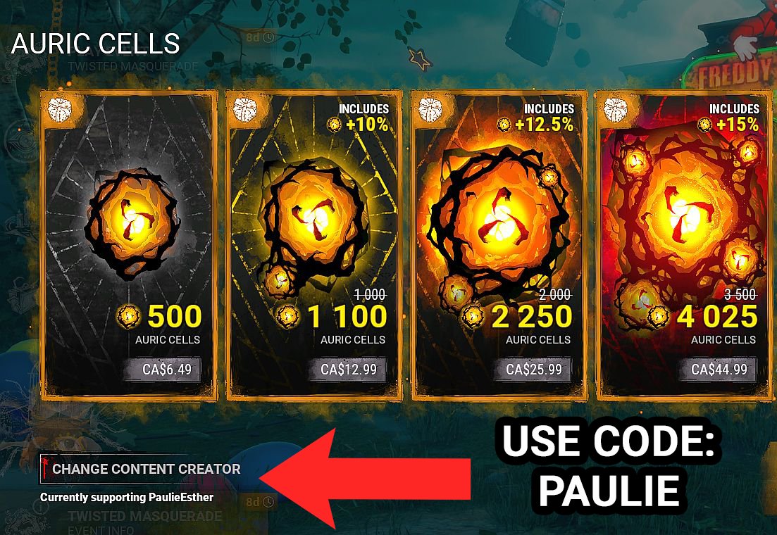 Buying any auric cells to get ready for the Stranger Things chapter? I'd be grateful if you use code "PAULIE" in the "Support a Creator" box before buying your auric cells.

Thank you! ♥️

 #DeadByDaylight #DBDCreator #StrangerThings