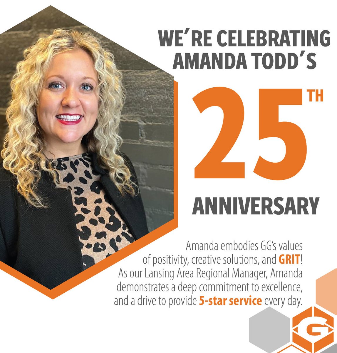 Celebrating 25 Years of Amanda Todd 🎉

We’re proud to recognize an incredible milestone; 25 years of dedication, leadership, and impact from our Lansing Area Regional Manager, Amanda Todd!

Thank you, Amanda, for 25 years of excellence!