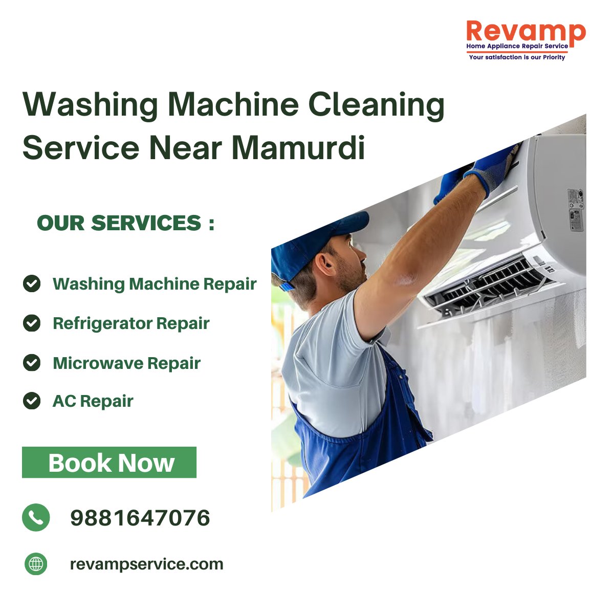 ServiceRevamp's tweet photo. Washing Machine Cleaning Service Near Mamurdi
Is your washing machine giving bad smell, stains on clothes, or poor wash results? 
Book our professional washing machine cleaning service near Mamurdi 

#WashingMachineCleaning #WashingMachineServiceMamurdi #CleaningServiceNearMe https://t.co/gEzrkMMMrb