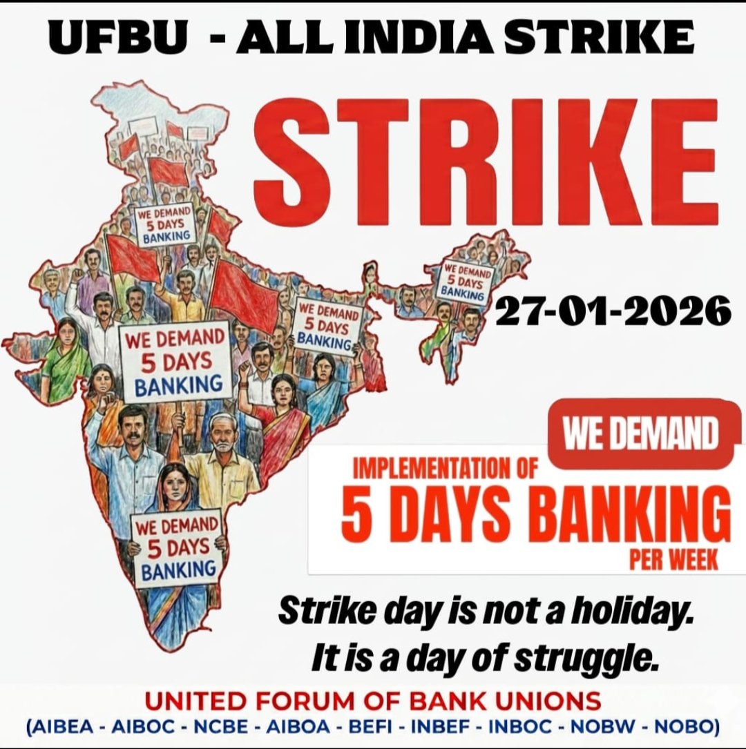 Lakshmi79335290's tweet photo. @Deepan65710993 #5DaysWeekForBankers https://t.co/ylbqirFMkL