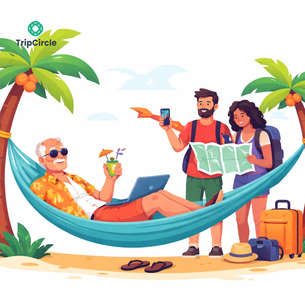 TripCircleHQ's tweet photo. The ‘Group Trip CEO’ is officially retiring.  No more solo research or chasing the squad for dates. With TripCircle, planning is a team sport, not a second job. Your crown is waiting at the beach.  Join the beta waitlist at https://t.co/xGf0PjlJgG. #SquadGoals2026 #TravelTech https://t.co/MeeAaAuIp4