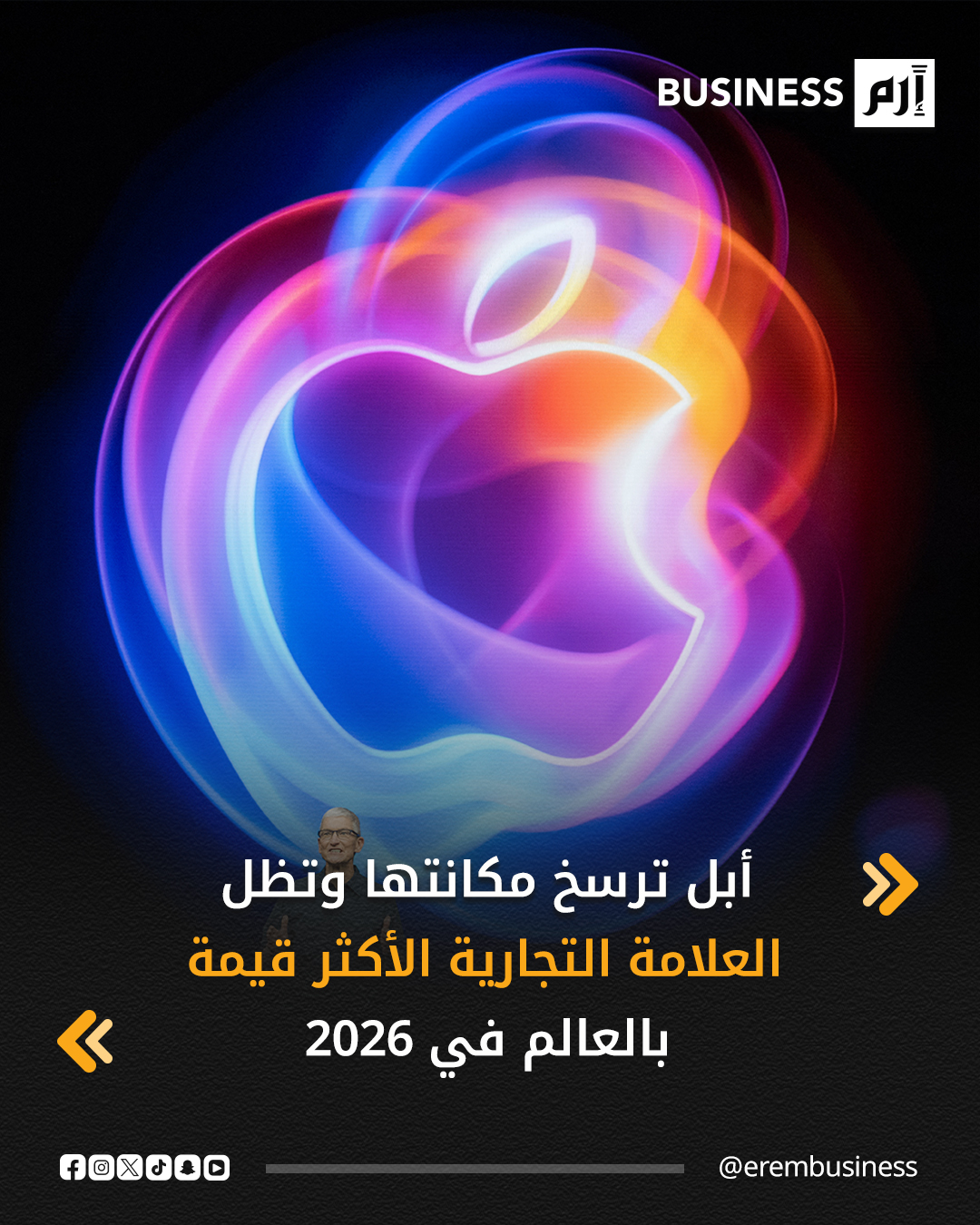 للعام 2026، تحافظ شركة أبل على لقب العلامة التجارية الأكثر قيمة في العالم، متفوقة على عمالقة التكنولوجيا بفضل الابتكار، قوة النظام البيئي، وثقة المستهلكين.. التفاصيل في 