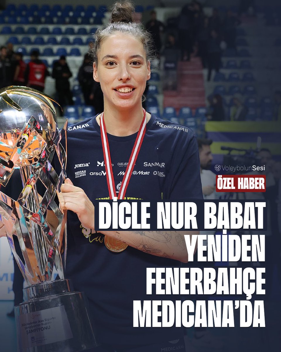 voleybolunsesi's tweet photo. 📌 ÖZEL | 🟡🔵 Dicle Nur Babat yuvaya dönüyor! ⚡️

🏐 Deneyimli orta oyuncu, sezonun kalan bölümünde yeniden Fenerbahçe Medicana forması giyecek. 🔙

🔗 https://t.co/PQMhkYYrLq https://t.co/cHmS9Lg4yR