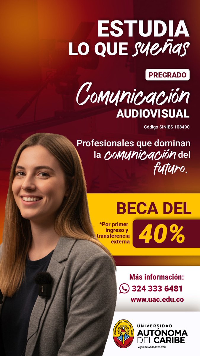 UAutonoma's tweet photo. Aquí desarrollas habilidades en producción audiovisual: imagen, sonido y edición aplicados a la comunicación. ❤️💛

Si quieres aprender esto y mucho más, estudia con nosotros y conviértete en un profesional destacado. 🤩✨ 

https://t.co/e8dTMxaGNV https://t.co/TtzErSaixd