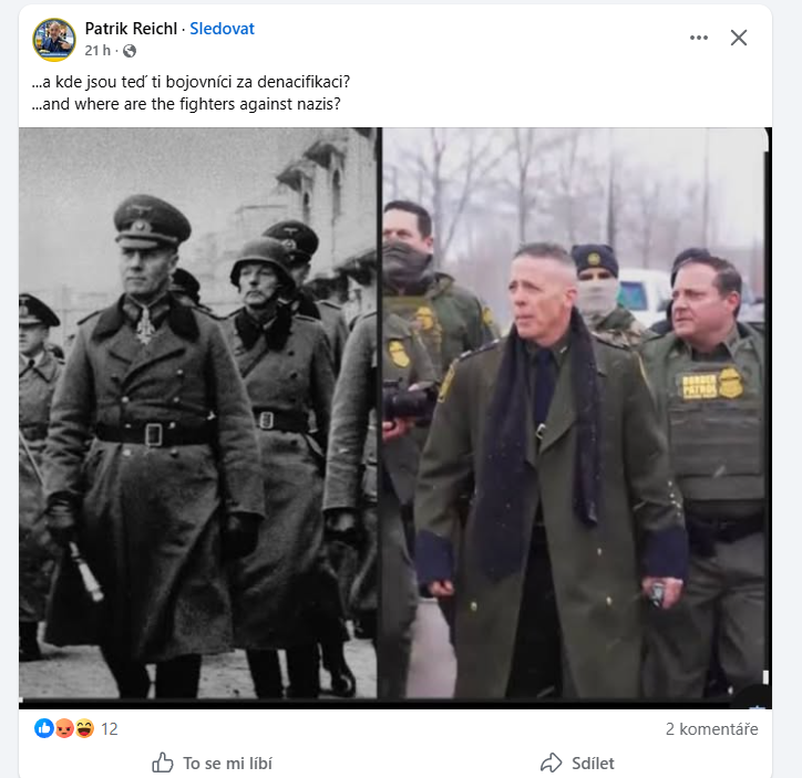 Když vám občan Retardovaných Negrovic napíše, že jste nágl, protože máte kabát, znamená to, že v něm vypadáte dobře a budíte autoritu.

Oblékněte si kabát pro proxy rozbrečení hmyzáků.

A jako třešnička na dortu: Libtard vlevo jako příklad nacismu použil Erwina Rommela, který