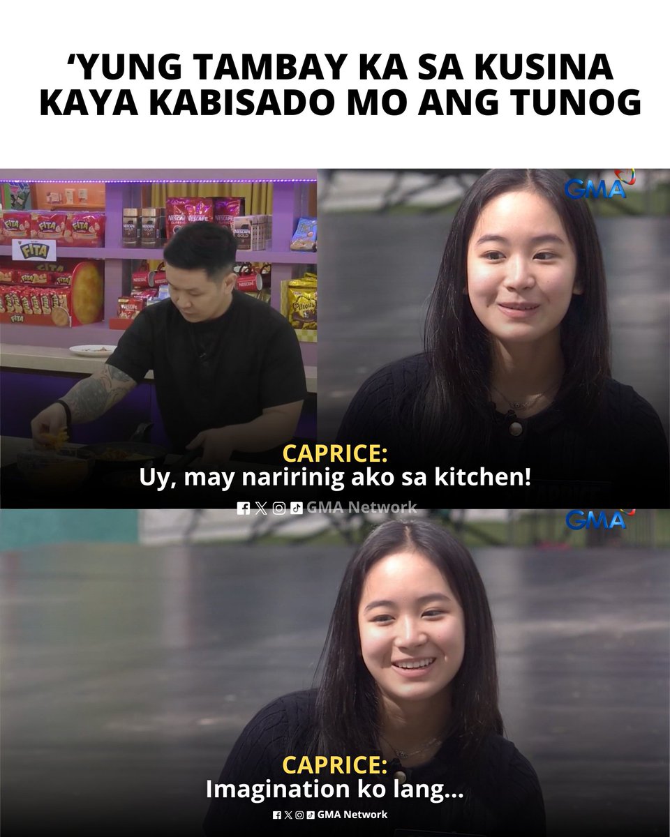 gmanetwork's tweet image. #PBBCollab20PapaChef: Hindi 'yun imagination, Caprice! 🤣

Watch #GMAPBBCollab on weekdays at 9:40 PM and on weekends at 6:15 PM on GMA! 

For PBB All-Access Livestream, visit: GMANetwork.com/PBBLivestream