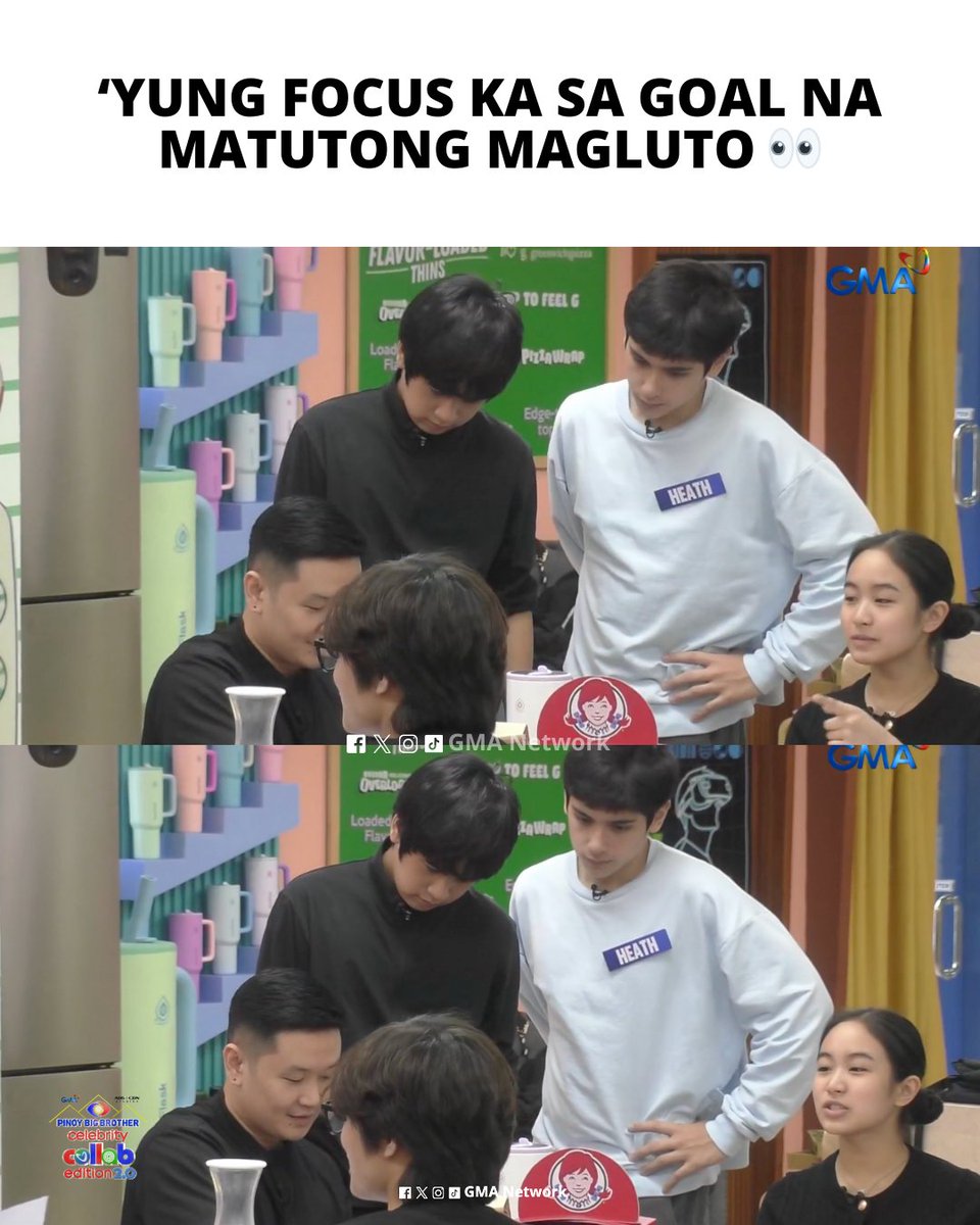 gmanetwork's tweet image. #PBBCollab20PapaChef: Na para bang hindi na lang para sa weekly task, Heath?! 🤭🤪

Watch #GMAPBBCollab on weekdays at 9:40 PM and on weekends at 6:15 PM on GMA! 

For PBB All-Access Livestream, visit: GMANetwork.com/PBBLivestream