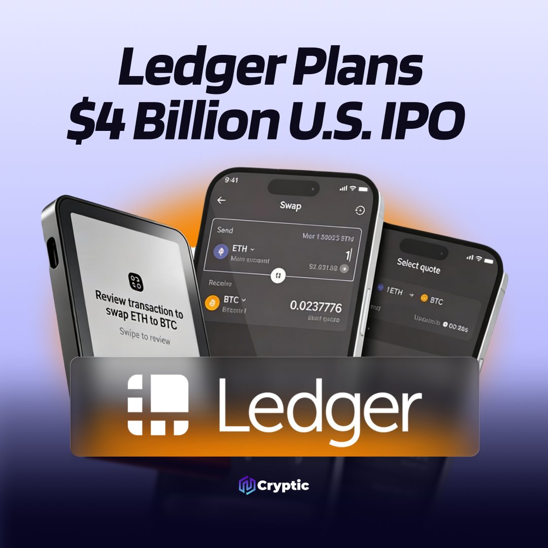 🇫🇷UPDATE: French crypto hardware wallet maker @Ledger is preparing a New  York Stock Exchange IPO that could value the company at more than $4  billion and is working with @GoldmanSachs, @Jefferies, and @