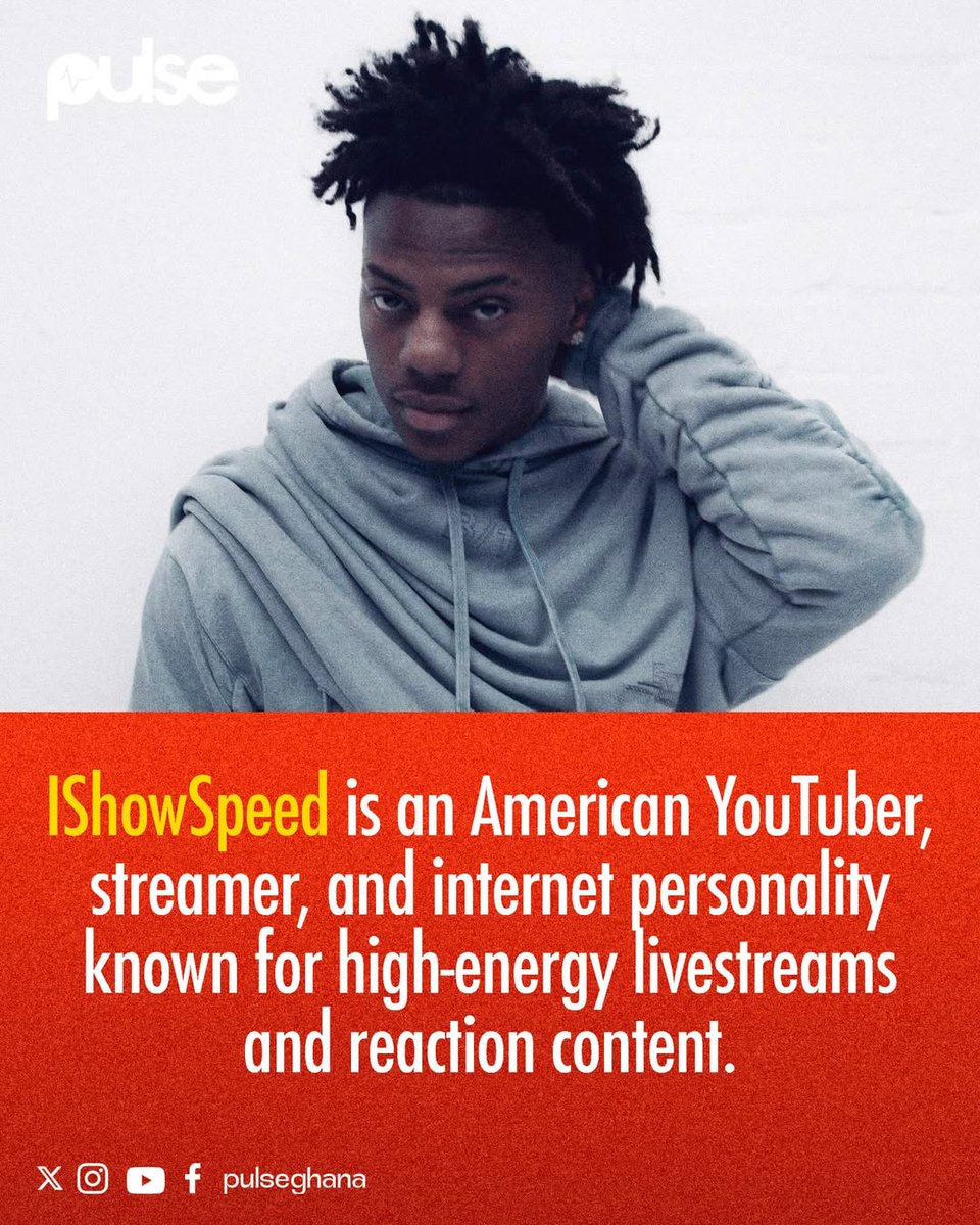 PulseGhana's tweet photo. Here are 5 facts about IShowSpeed you need to know.
#PulseList https://t.co/ccXlJ4aBF9