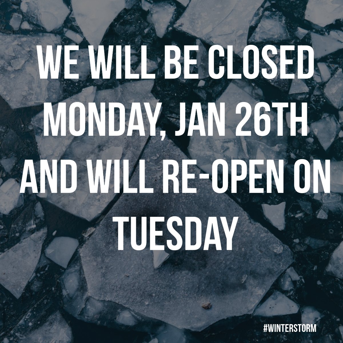 Safety first ❄️

Due to the weather, we’re closed today, Jan 26th, to ensure our team stays safe. We'll reopen Tuesday to fulfill your orders. Thank you for your understanding!

#WinterStorm #StaySafe #WeatherUpdate