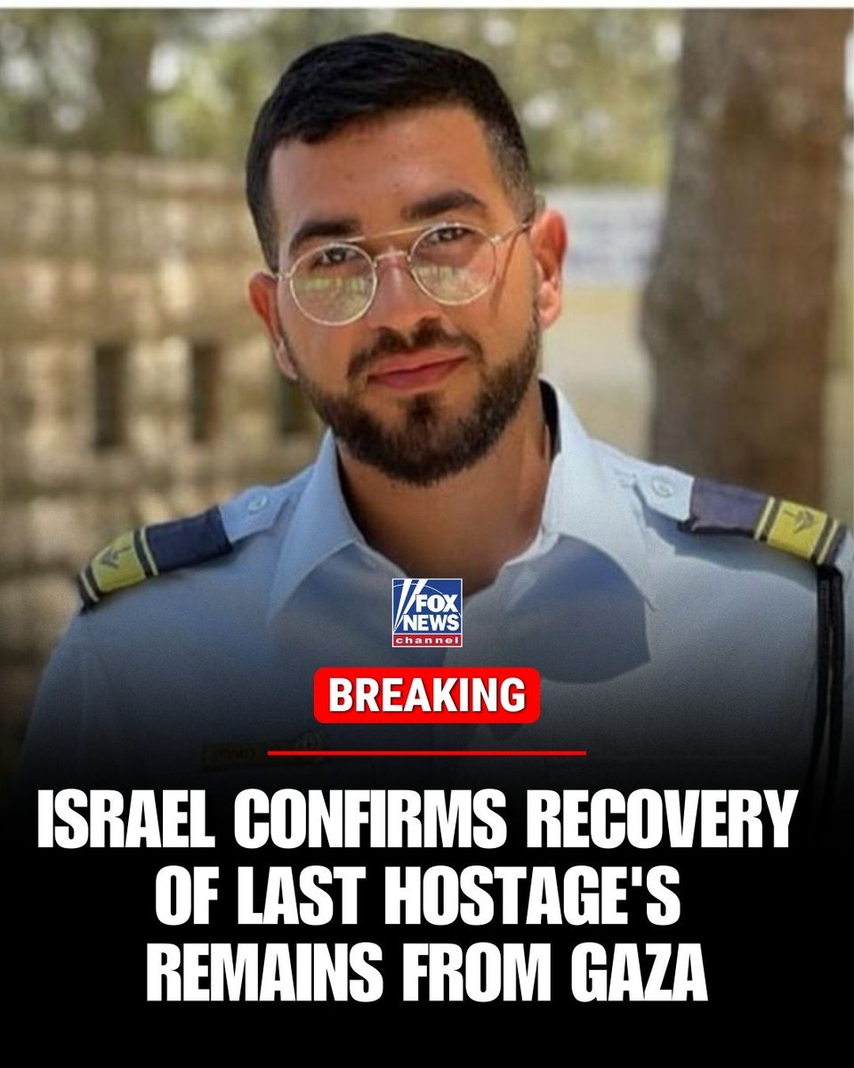 FoxNews's tweet image. BREAKING: Israel confirms the remains of the last hostage held in Gaza have been recovered.

The remains of 24-year-old Israeli police officer Ran Gvili have returned home more than two years after he was killed while confronting Hamas terrorists on Oct. 7, 2023.