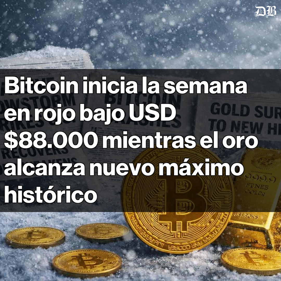 🚨 Bitcoin cae por debajo de USD $88.000 mientras el oro supera los $5.000  por onza La aversión al riesgo global provoca liquidaciones cripto de más  de USD $750 millones El yen