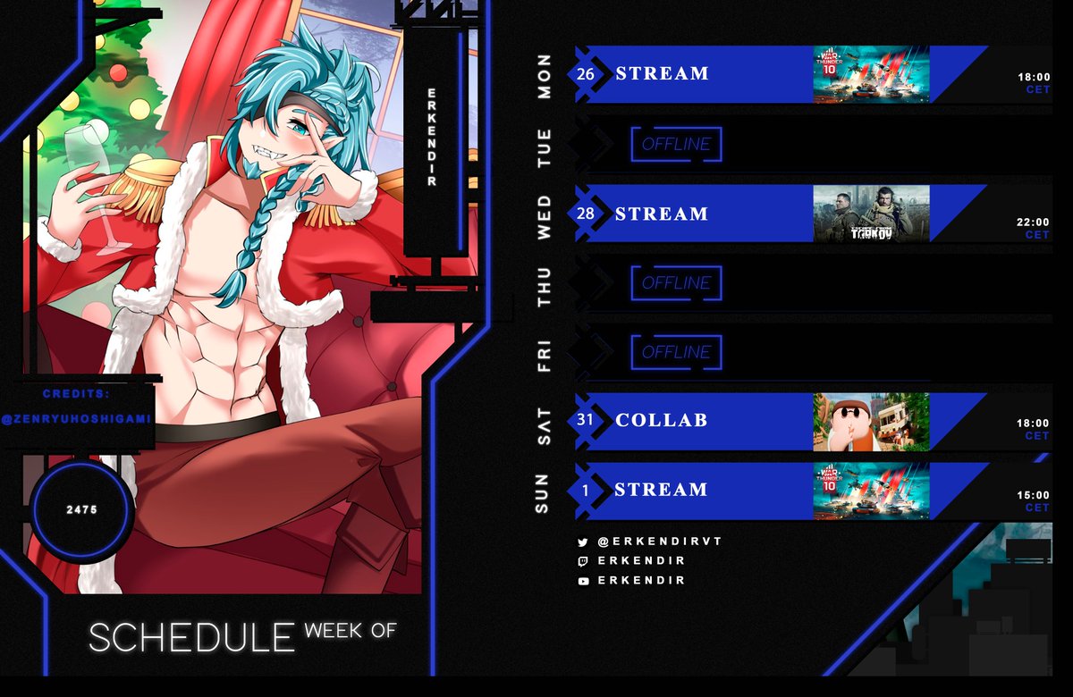 ¡HORARIO SEMANAL!

Esta semana vamos a ir algo mas relajados :3

Art by: @/zenryuhoshigami  

#Vtuber #Vtuberespa #TwitchStreamers