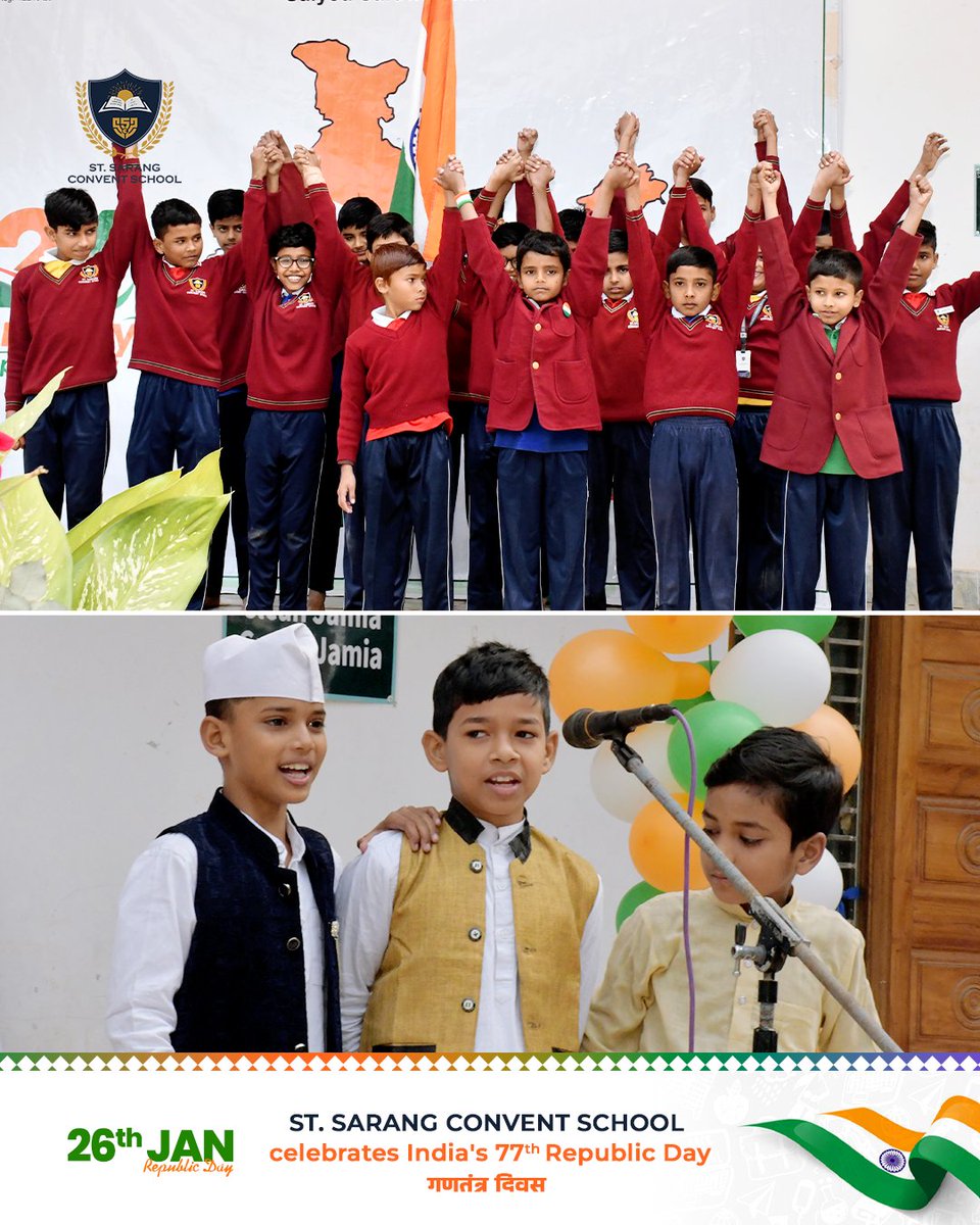 StSarangCSchool's tweet photo. 77th Republic Day Celebration 🇮🇳 | St. Sarang Convent School | 26 Jan 2026

#RepublicDay | #RepublicDay2026 | #77thRepublicDay | #GanatantraDiwas | #JashneYaumeJamhuriya | #JaiHind | #IndiaRepublicDay | #StSarangConventSchool | #StSarang | #SchoolCelebration https://t.co/ssBgIai9eZ