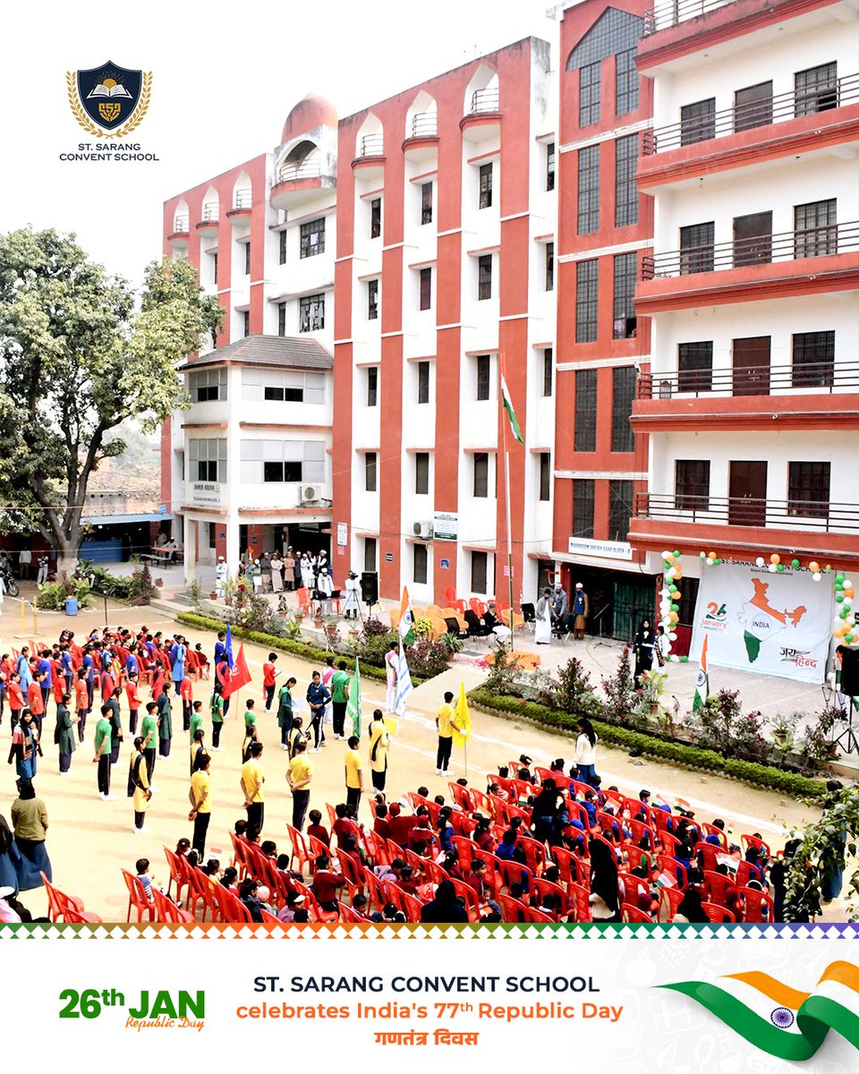 StSarangCSchool's tweet photo. 77th Republic Day Celebration 🇮🇳 | St. Sarang Convent School | 26 Jan 2026

#RepublicDay | #RepublicDay2026 | #77thRepublicDay | #GanatantraDiwas | #JashneYaumeJamhuriya | #JaiHind | #IndiaRepublicDay | #StSarangConventSchool | #StSarang | #SchoolCelebration https://t.co/ssBgIai9eZ