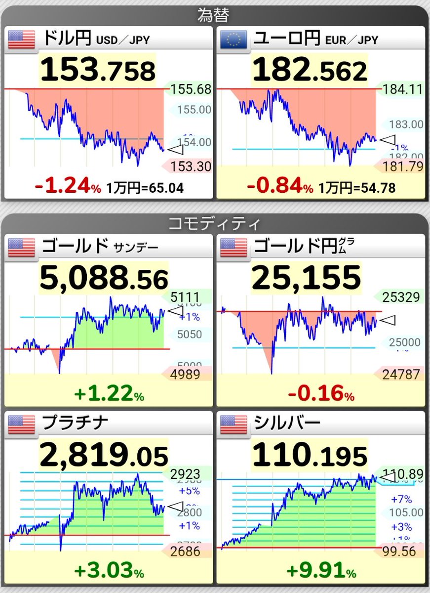 シルバー １１０ドル超えた