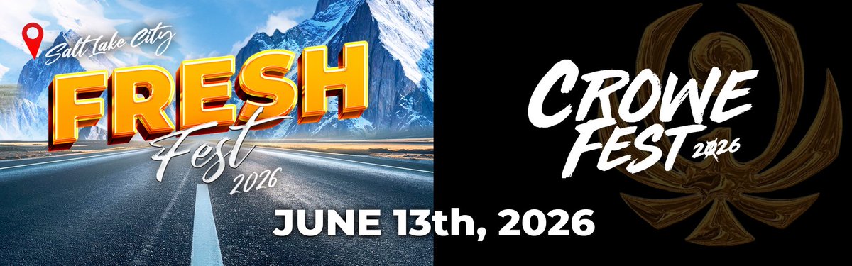 CroweGamingg's tweet photo. Running a couple of giveaways for VIP tickets to Crowe Fest x Fresh Fest 2026!!

Get in stream to win! 

https://t.co/F4HRhtMn1a https://t.co/5qRoY7Nqxe